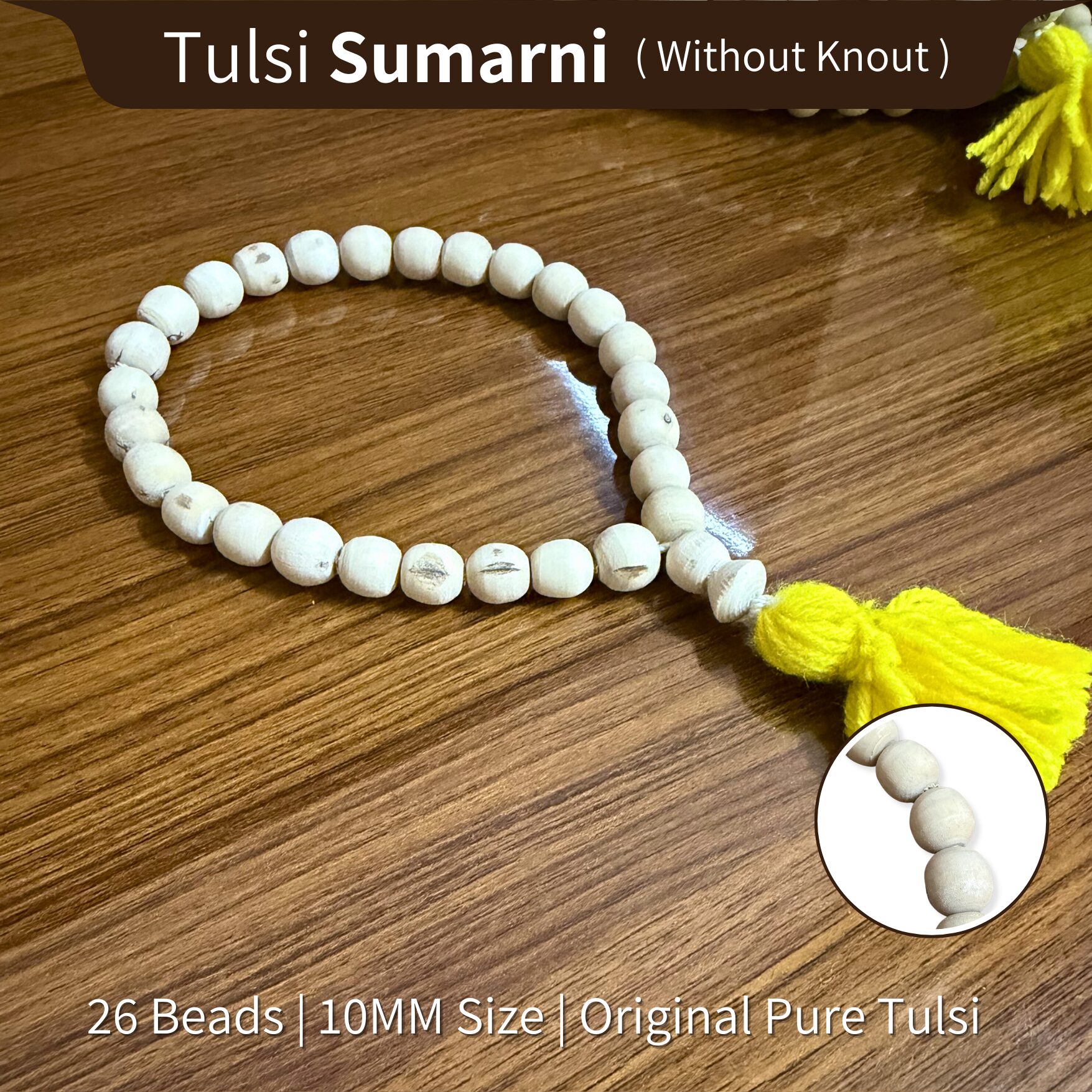 Original Tulsi Jaap Mala Sumarni (27 Beads) | 10mm Premium Finishing Without Knots