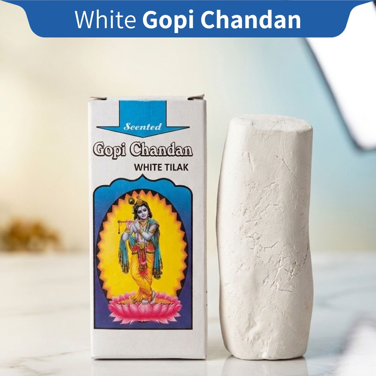 Scented Gopi Chandan White Tilak (Pack of 2) | Original Vrindavan Tika for Daily Puja Copy