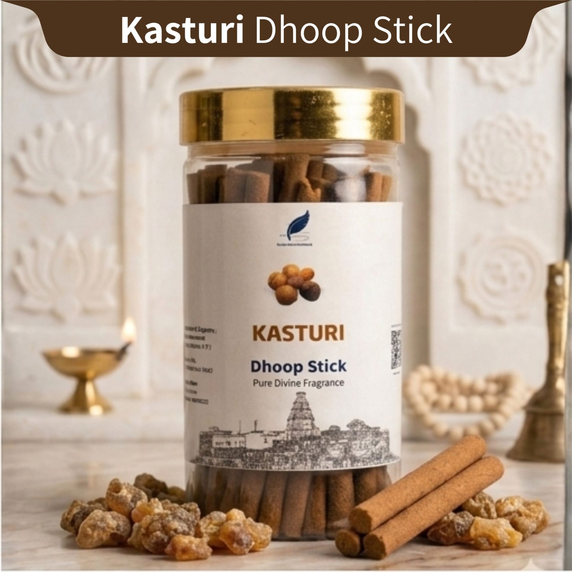 Kasturi Dhoop Stick Made in Vrindavan – Natural Guggal Fragrance 150g | RadheKrishnaWorld