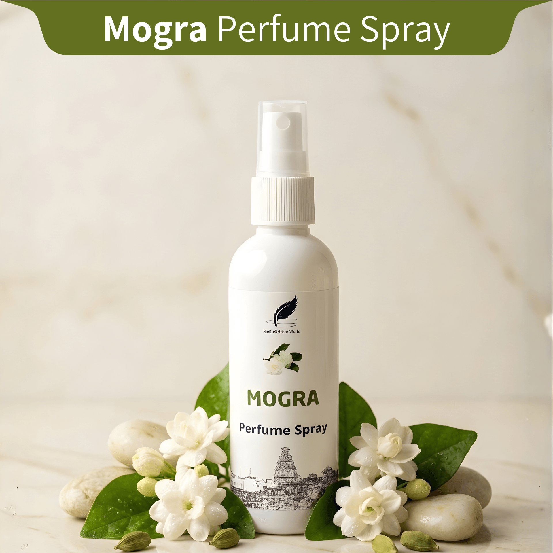 Mogra Perfume Spray (100ml) | Natural Long Lasting Jasmine Fragrance