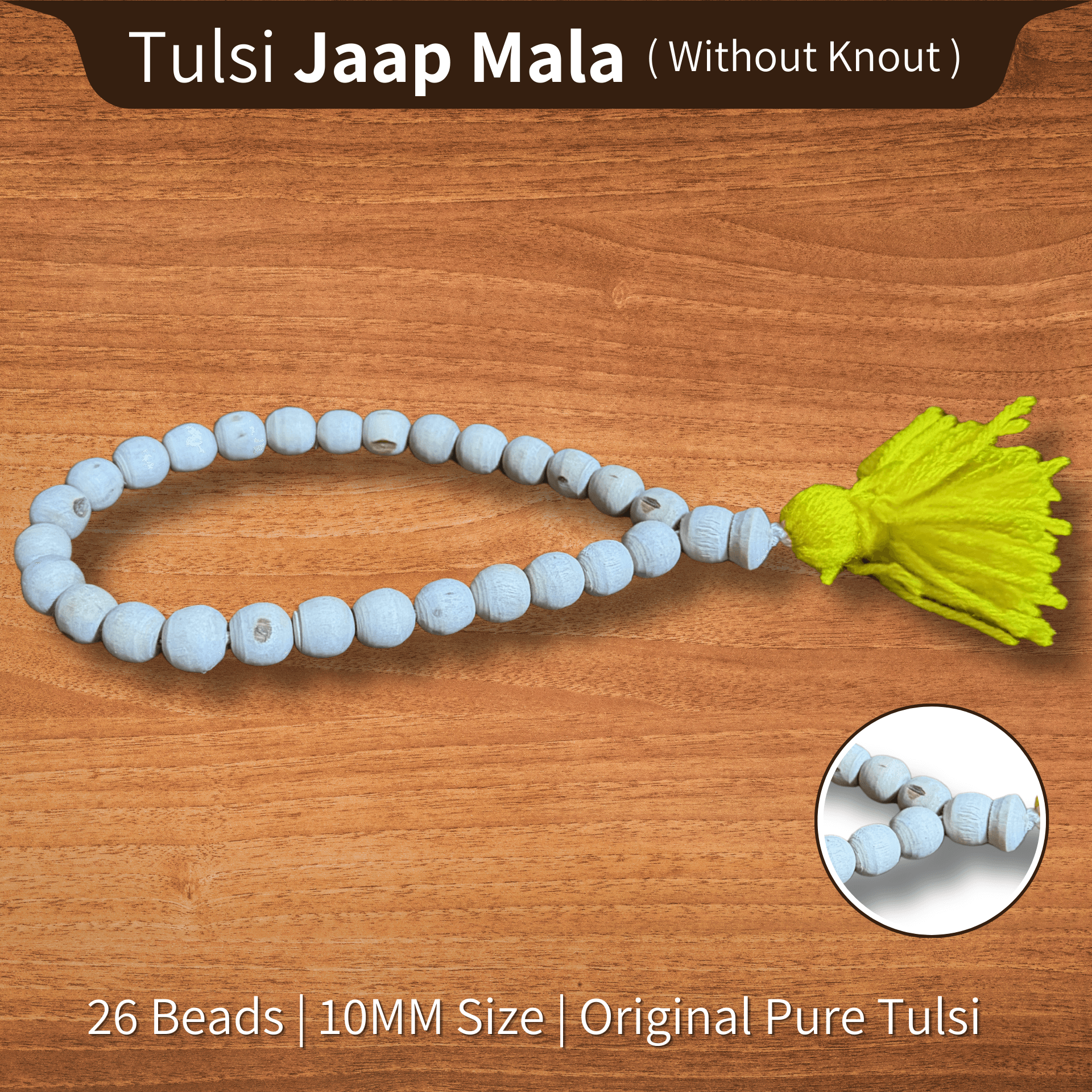 Original Tulsi Jaap Mala Sumarni (27 Beads) | 10mm Premium Finishing Without Knots