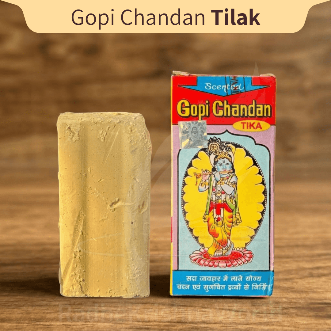 Scented Gopi Chandan Yellow Tilak (Pack of 2) | Original Vrindavan Tika for Daily Puja