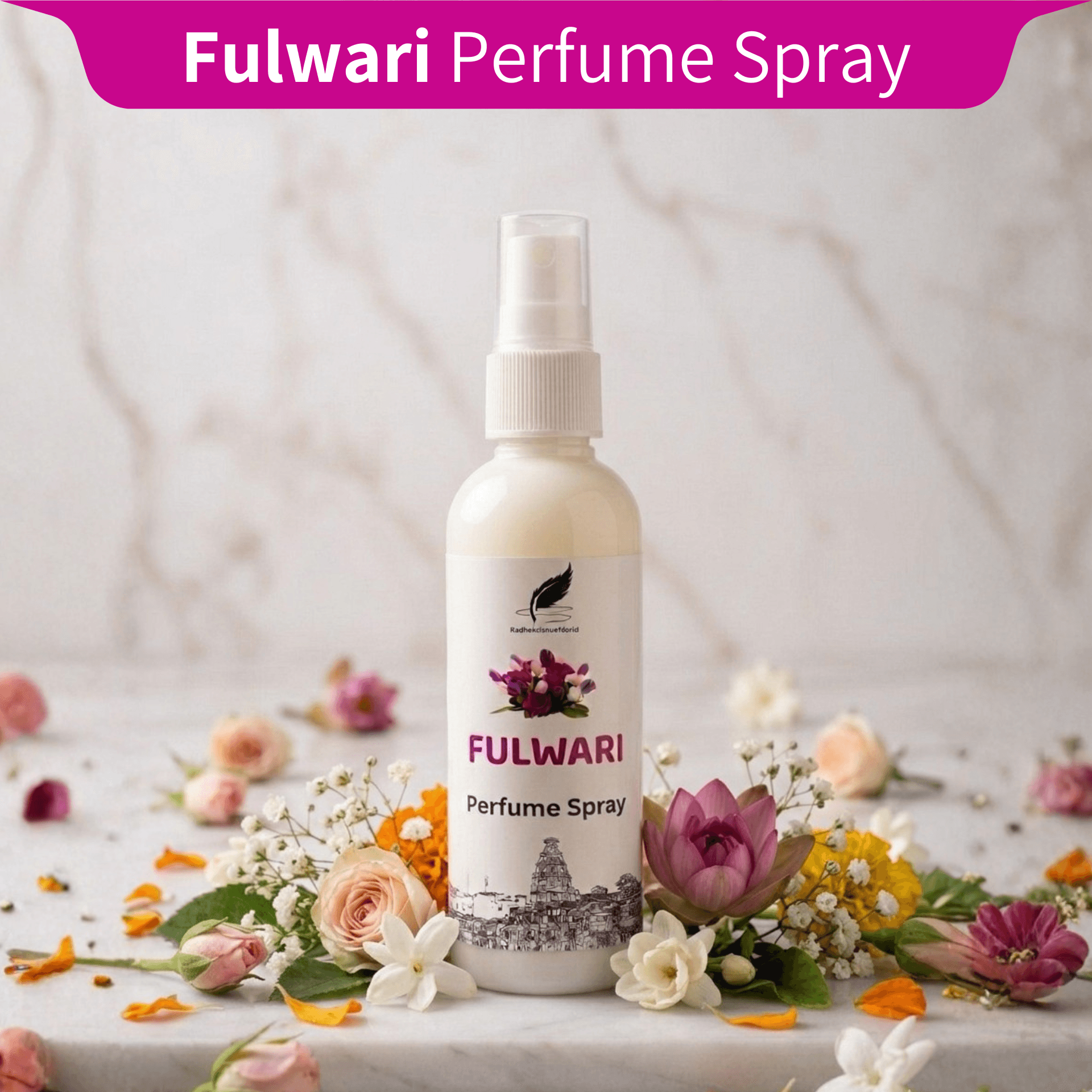 Natural Fulwari Perfume Spray (100ml) | Long Lasting Mixed Flower Fragrance