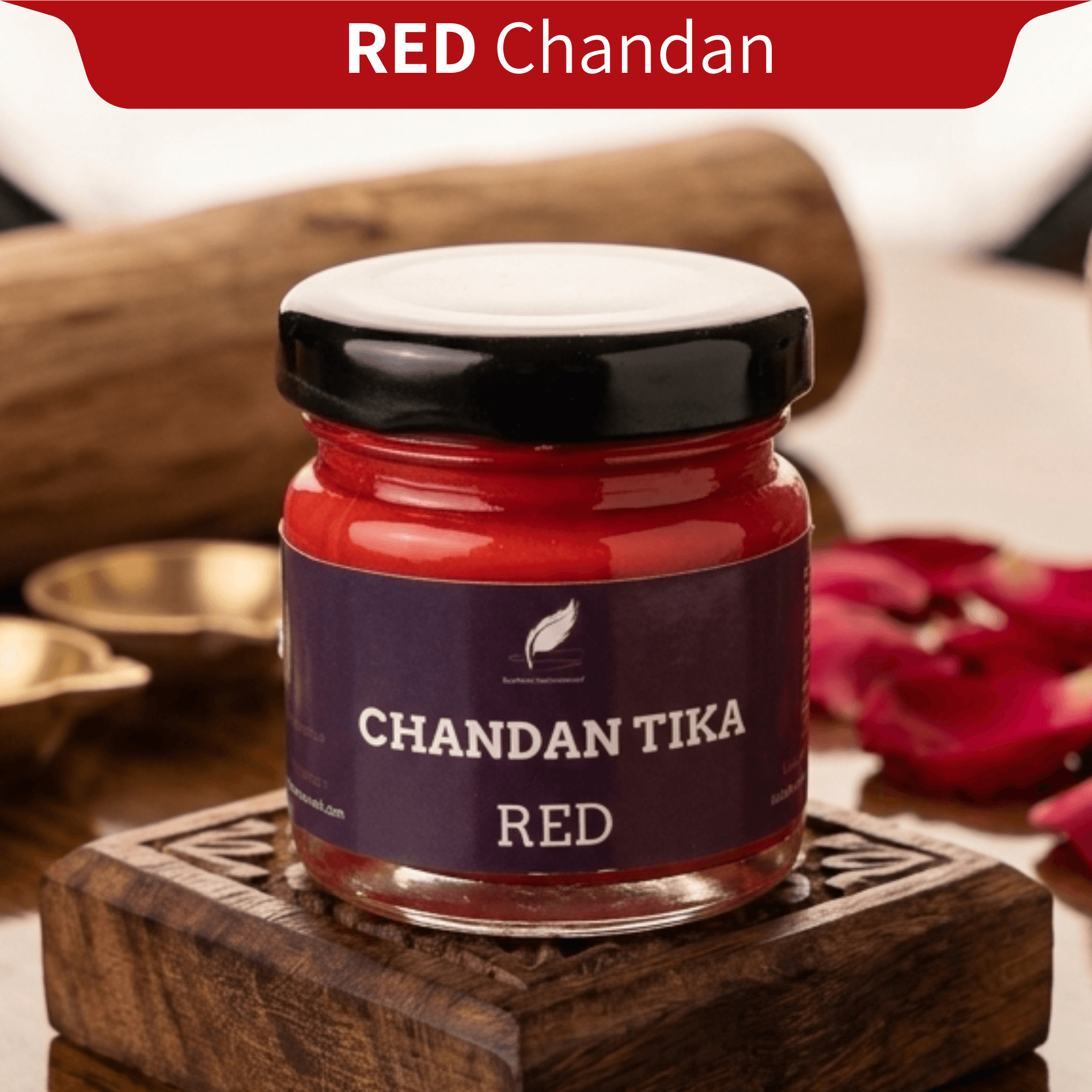 Kesar Yukt Laal Chandan Tika Liquid (30g) | Premium Saffron Blended Red Tilak