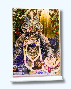 Shri Radhavallabh Ji Acrylic Car Dashboard Photo Stand – 9×6 cm