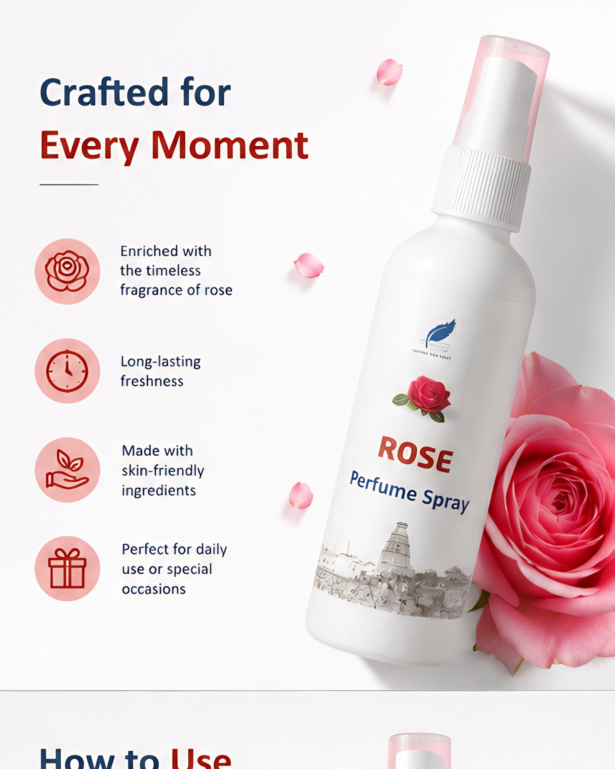 Rose Perfume Spray (100ml) | Long Lasting Floral Fragrance - Image 2