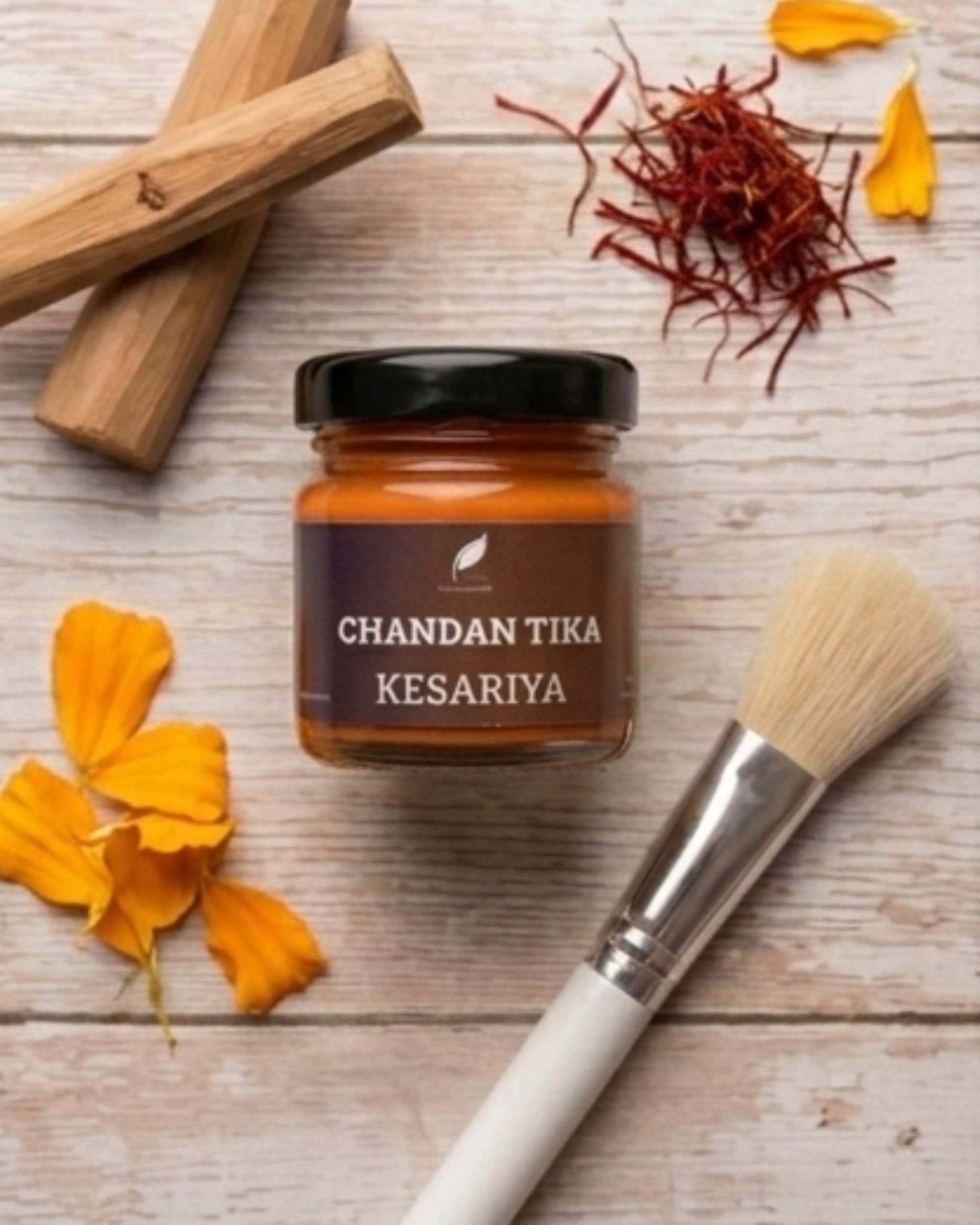 Kesariya Gopi Chandan Tika Liquid Kesar Yukt (30g) | Premium Saffron Orange Tilak - Image 3