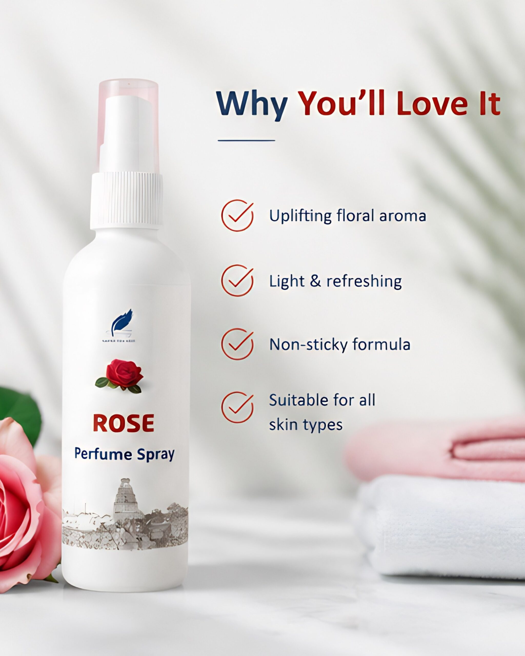 Rose Perfume Spray (100ml) | Long Lasting Floral Fragrance - Image 4