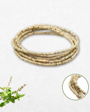 Small Beads Patla Dana Pure Tulsi Kanthi Mala – Made in Vrindavan (Size: 40, 70, 120cm) | Thin Sacred Basil Neck Beads